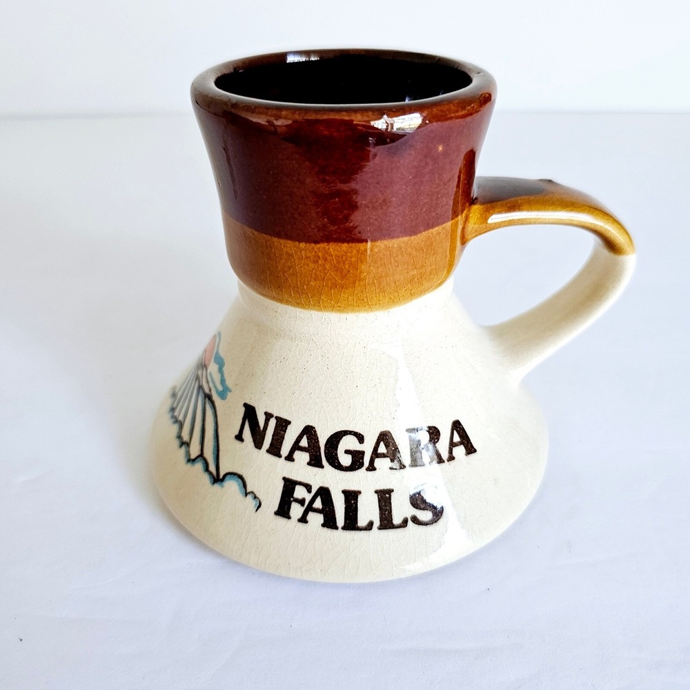 Vintage Niagara Falls Ceramic Travel Mug Wide Base Non-Tip Souvenir Mug